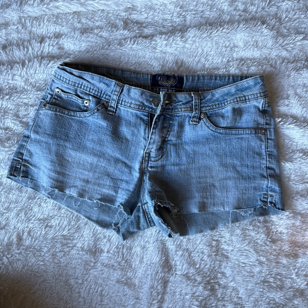 Angels Light Blue Jean Shorts
